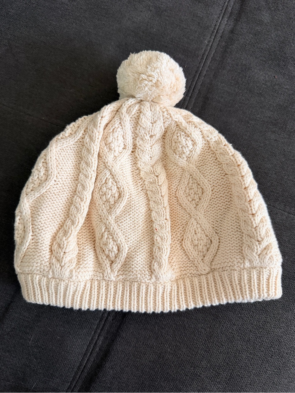GAP Cream Cable Knit Pom Beanie